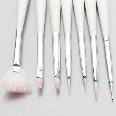 Nail art brushes set 7 Pcs, White